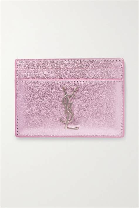 pink metallic ysl wallet|YSL pink cardholder.